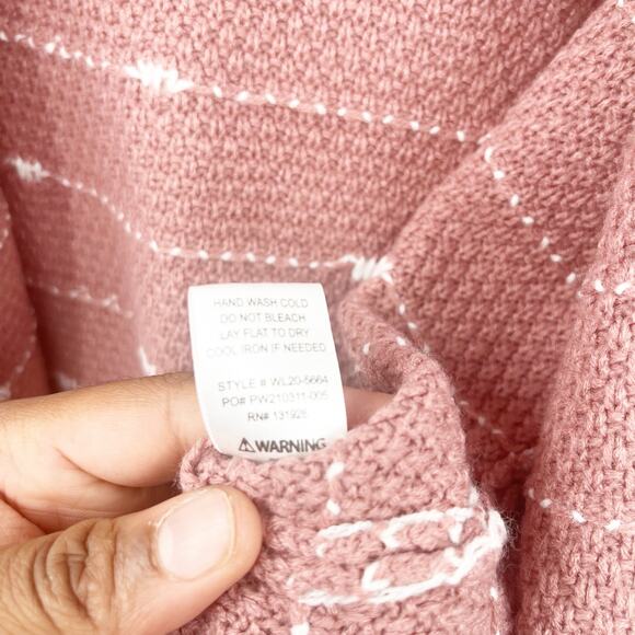 LexBrown Womens Oversized Button Front Knit Cardigan Sweater Size M/L Mauve - Picture 5 of 7